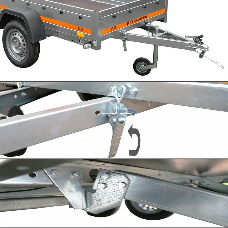 Tema Remorque bâchée basculante 125 X 205 X H110 Gris – Image 5