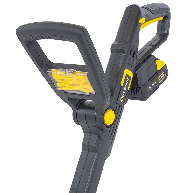 Coupe Bordure sans Fil 20v à Lame + 2 Batteries Li-Ion 2ah + Chargeur Rapide Steiner + 20 Lames – Image 4