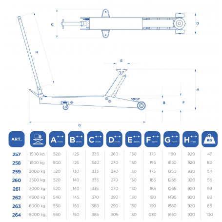 Cric de Garage 6 T Extension Longue – Image 2