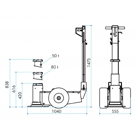 Cric Hydropneumatique 80 T Cylindre Double Mammut – Image 2