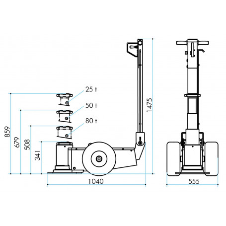 Cric Hydropneumatique 80 T Cylindre Triple Mammut – Image 2