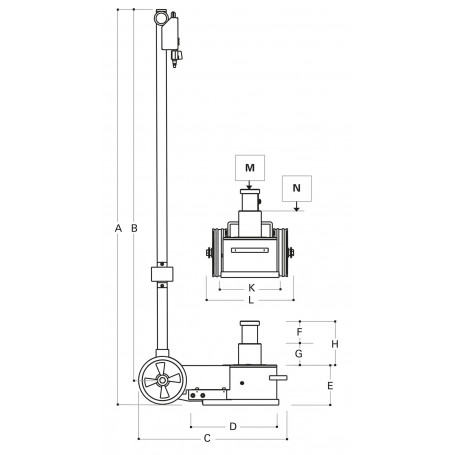 Cric Hydropneumatique Profil Bas 20/40 T Yak – Image 2