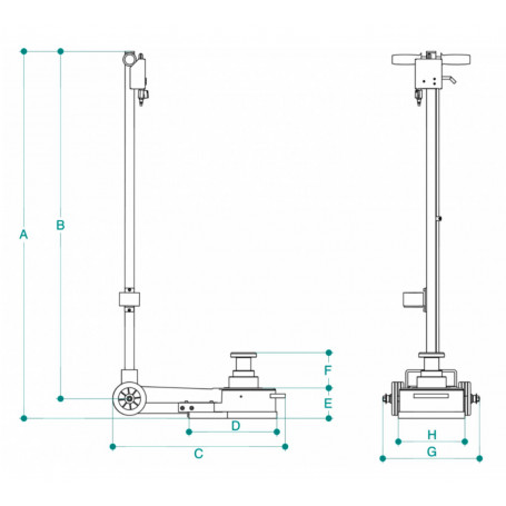Cric Hydropneumatique Profil Bas 60 T Yak – Image 2