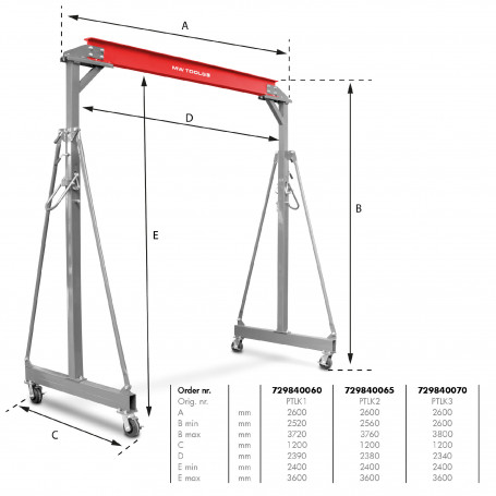 Ensemble de Grue à Portique 1t Palan Électrique à Chaîne avec Chariot 1t Mw Tools – Image 2