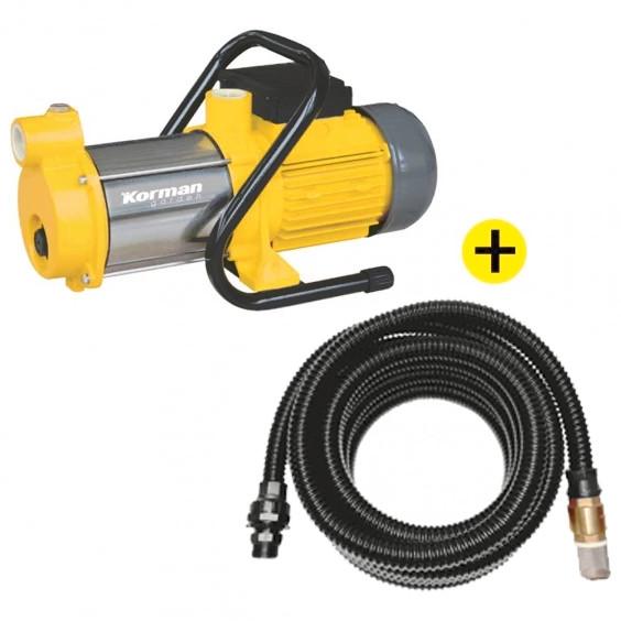 Pack Pompe de Surface Multicellulaire Inox 900w + Kit D'aspiration 7m25mm Crepine Laiton