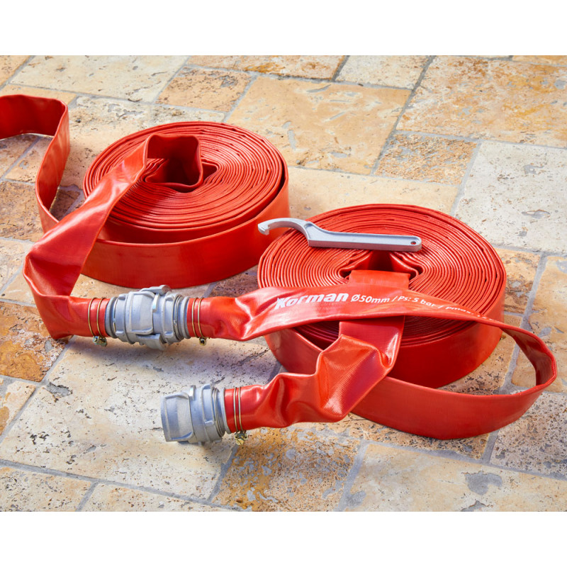 Pack Motopompe Thermique 4t 196cc 30 M³/h Steiner + Tuyau de Refoulement Plat 20m Ø50mm + Raccords Korman – Image 4