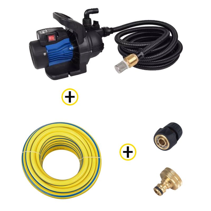 Pack Tuyau D’arrosage Ø15mm 25m + Pompe de Surface 800w + Kit D'aspiration 7m Ø25mm + Raccords – Image 2