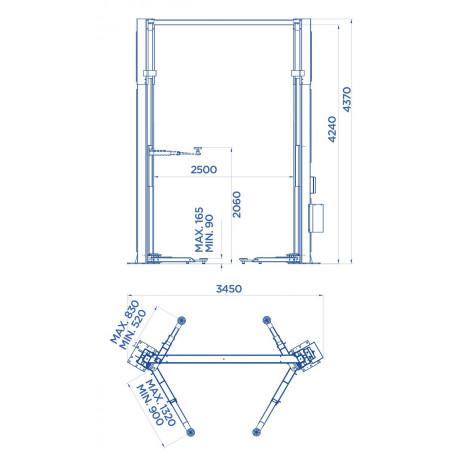 Pont à 2 Colonnes Hydraulique Omcn 199/yl 3.2t Omcn O199/yl – Image 2