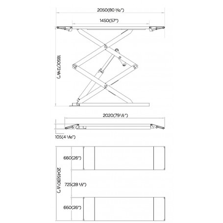 Pont Élévateur à Ciseaux 3t 1850mm Version Longue 3x400v Mw Tools Sl300u – Image 5