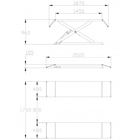 Pont Élévateur à Ciseaux 3t 3x400v 960mm Mw Tools Sl300 – Image 2