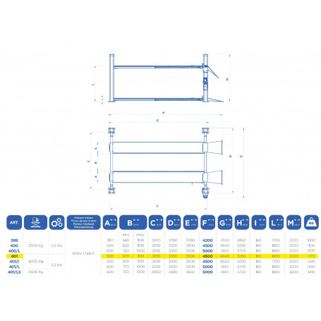 Pont Hydraulique 4 Colonnes 4 T – Image 2