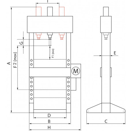 Presse Hydraulique D'atelier Hydropneumatique 75 T Mw Tools – Image 2