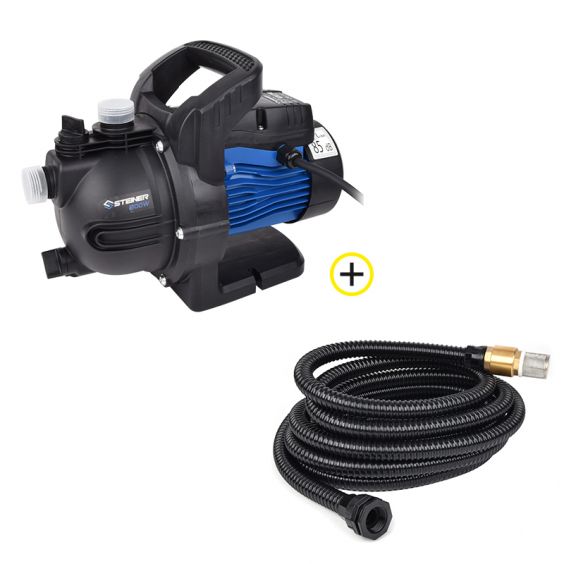 Pompe de Surface 800w + Kit D'aspiration 7m Ø25mm Crépine Laiton Steiner