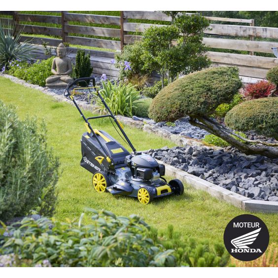 Tondeuse Thermique Tractée 4 en 1 Mulching 51cm Moteur Honda 166 Cm³ Steiner – Image 2