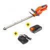 Taille Haie sans Fil 550mm 18v Li-Ion + Batterie 18v 2ah + Chargeur Rapide 18v Korman